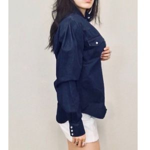 Torn by Ronny Kobo Navy Button Down Shirt